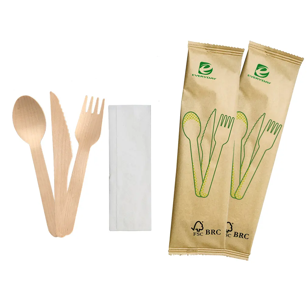 Fork And Knifes Wooden Wholesale Biodegradable Wooden Cutlery Knife Fork