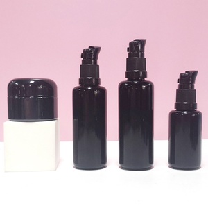 Botella de Vidrio Oscuro Violeta UV de 10ml 15ml 20ml 30ml 50ml 60ml 100ml con Tapas de Bomba de Plástico Negro y Logotipo Personalizado Serigrafiado - Product Image 6