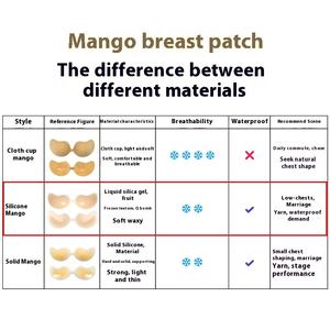 Silikon Mango Brust Patch Solid Push-Up Unsichtbarer selbst klebender BH für kleine Brust Träger loser Sexy Sticky BH für Hochzeits kleid - Product Image 4