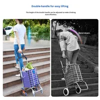 Chariot de manutention pliable portable en acier inoxydable à 8 roues avec panier en maille, pour escalier, usage commercial, camping, OEM, industriel
