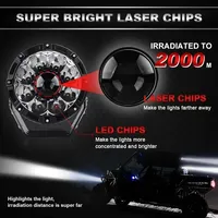 Lumière de recherche et de surveillance longue portée haute puissance 12V 24V 50W pour véhicule 4x4, voiture, camion, VTT, SUV, lumière de travail tout-terrain LED avec faisceau laser