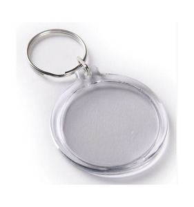 Llavero con marco de fotos acrílico de plástico en blanco redondo de 4cm, llavero con inserto de foto para manualidades DIY - Product Image 1