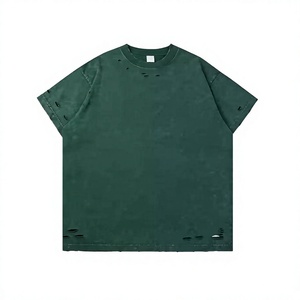 T-shirt en coton délavé à l'acide pour homme, coupe ample, vente en gros, personnalisable, style streetwear - Product Image 3