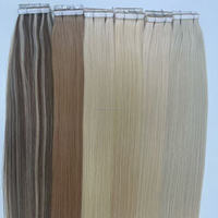 Extensions de cheveux humains vierges Remy chinois de luxe en gros, tissage long injecté, tissage invisible en PU, tissage teint