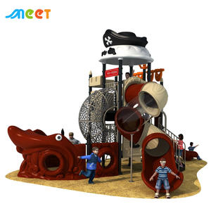 معدات ملعب خارجي على شكل سفينة قراصنة MT-HDD007 مع زلاقات بلاستيكية للحدائق وملاعب الترفيه - Product Image 6