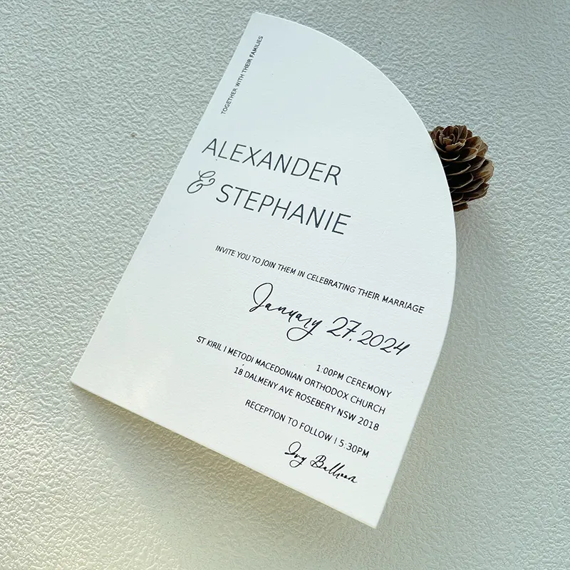 Carte d'invitation de mariage en papier enveloppe polyvalente de haute qualité cartes d'invitation de mariage en acrylique et accessoires