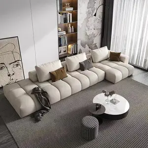 समकालीन चमड़े आधुनिक अनुभागीय सोफे फर्नीचर एल आकार कोच लाउंज कमरे में रहने वाले सोफे