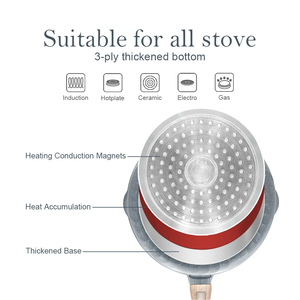 Poêle à frire profonde en acier inoxydable avec revêtement céramique antiadhésif personnalisé, série de contrôle de la température, ustensiles de cuisine en aluminium, cuisson au gaz - Product Image 3