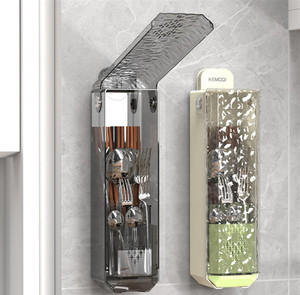 Bán Buôn Nhựa Đũa Chủ Spoon Lưu Trữ Giá Nhà Bếp Bộ Đồ Ăn Sáng Tạo Cống Đũa Lồng Hút Cup Kệ - Product Image 2