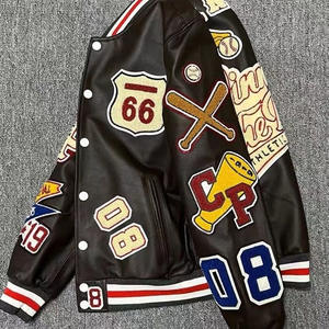 Venta al por mayor OEM Hombres Letterman Varsity Jacket Stand Vintage Ropa de invierno Personalizado Bordado Logo Béisbol Bomber Tallas grandes - Product Image 6