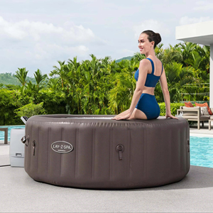 Novedad 2025 Bestway 6001S para Exterior 196x71cm 3-4 Personas Jacuzzi Spa Hinchable Redondo de PVC con Rociador de Ahorro Energético Dominican - Product Image 1