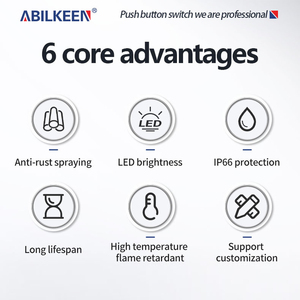 1NO1NC 22มม. พร้อมปุ่มเปิดไฟต่ำกันน้ำ Ip65ปุ่มหยุดรีเซ็ตตัวเองแบบแบน - Product Image 4