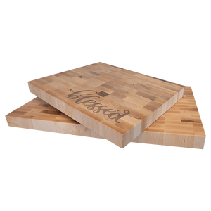 22英寸X 13英寸X 1 1/2英寸大矩形木制砧板末端谷物枫木屠夫块，用于厨房 - Product Image 2