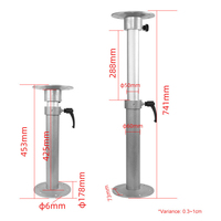 TYTXRV Accessoires RV Pied de table télescopique en aluminium réglable en hauteur 453-741mm Support de base de table pour RV Camper Marine Boat