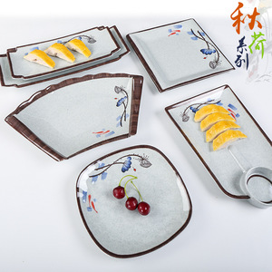 Juego de Platos de Melamina Irregulares con Estampado Floral para Uso en Hoteles y Fiestas - Product Image 2