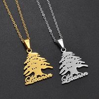 Collier en cèdre libanais plaqué or 18 carats, poli miroir, symbole du Liban, bijou personnalisé et tendance, vente chaude