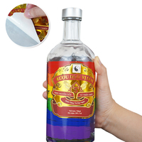 Mini étiquette de bouteille de vin en papier texturé autocollant adhésif en feuille d'or pour usage privé personnalisé avec étiquette avant arrière et cou