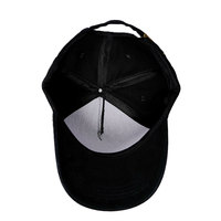 Casquette de baseball personnalisée à structure rigide noir de jais véritable Chapeau en sergé minimaliste à 5 panneaux Caractéristique commune du tissu de style sportif