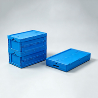 Boîte de rangement pliable en plastique de qualité alimentaire, empilable, pour déménagement, bac de transport, conteneur pliable