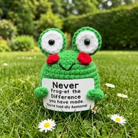 Série de cartes de dessins animés à câliner – Poupée phoque en laine crochetée à la main, énergie positive – Jouet animal motivant pour les 7 ans et plus – Zhejiang
