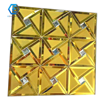 Large Background Art Decorative Beveled Glass Mirror Mosaic Tile Small Wall Frameless Diamond Adhesivs Sticker Mirror