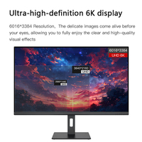 Moniteur OEM 32 pouces 6K 16:9 6016x3384 PBP KVM avec haut-parleurs intégrés, panneau LED IPS, 2000:1, support mural VESA pour le bureau, la conception graphique et le jeu