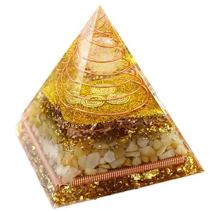 थोक रॉक क्रिस्टल क्वार्ट्ज orgonite चार्जिंग कॉइल ओरिजा पिरामिड आध्यात्मिक चिकित्सा पत्थर सजावट उपहार उपहार