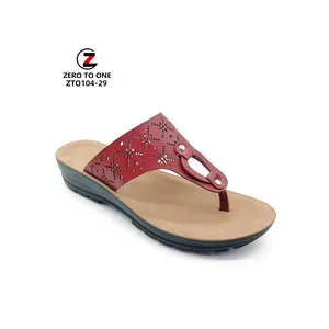 Pu Duy Nhất Thân Thiện Với Môi Dép Phụ Nữ Cao Gót Sandal Giày Bãi Biển Tùy Chỉnh Flip Flop Phong Cách