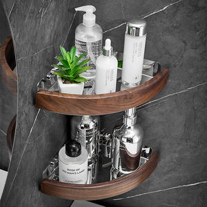 Étagère de rangement adhésive <span class=keywords><strong>extensible</strong></span> à 2 niveaux pour salle de bain, en acier inoxydable, à fixer au mur, pour <span class=keywords><strong>douche</strong></span>, coin - Product Image 1