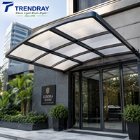 Panneau en polycarbonate alvéolaire OEM, effet diamant à motif étoilé, surface à lamelles, à clipser, pour terrasse et véranda extérieure