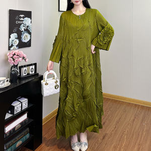 厂家批发女式时尚连衣裙设计宽松加大码三宅百褶裙涤纶休闲连衣裙 - Product Image 6