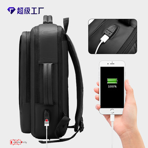 Super Factory Men's Business <b>Backpack</b> 20-35L <b>Waterproof</b> Computer Interlayer Outdoor Travel With Usb Charging Port - Product Image 1