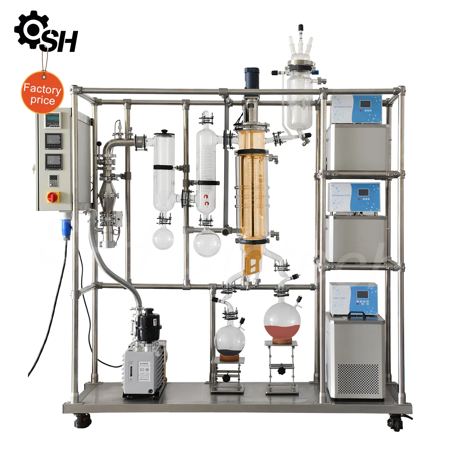 Short range molecular still small-scale pilot type essential oil extraction equipment device