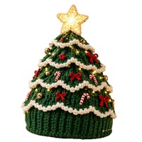 Kit DIY Lumineux pour Chapeau en Peluche de Noël au Crochet – Pack de Matériaux pour Décoration Portable – Meilleure Vente