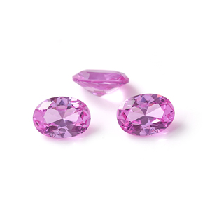 Rộng rãi 5A hấp dẫn lỏng đá quý lớp Nhẫn <span class=keywords><strong>Ruby</strong></span> đá hoa hồng màu hồng phòng thí nghiệm tạo ra màu hồng hình bầu dục <span class=keywords><strong>Ruby</strong></span> đá quý - Product Image 2