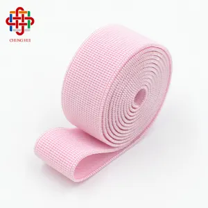 Custom 2 Cm Roze Enkele Pluche Gebreide Elastische Tape Platte Antislip Elastische Band Voor Kleding Ondergoed Bh Naaien