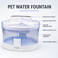 Fontaine à eau automatique transparente pour animaux de compagnie, distributeur d'eau circulante pour chats et chiens avec service OEM ODM