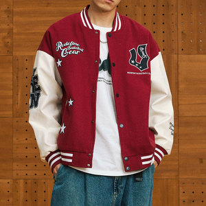 <span class=keywords><strong>Veste</strong></span> universitaire Preppy personnalisée en gros hommes manteau de baseball décontracté coupe-vent avec broderie lourde et bouton XL pour l'automne - Product Image 2