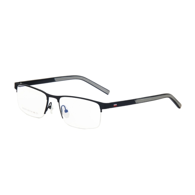 New Half Frame Metal Square Geometric Pattern Optical Glasses Classic Business Style Versatile High End Fashionable Customizable