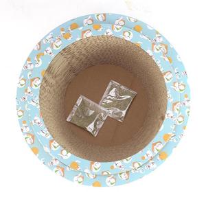 <b>Cat</b> <b>Scratching</b> <b>Post</b> Corrugated Paper Cartoon Pattern 1 Level Blue <b>Cat</b> Bowl Set With Catnip Pack For <b>Cats</b> - Product Image 1
