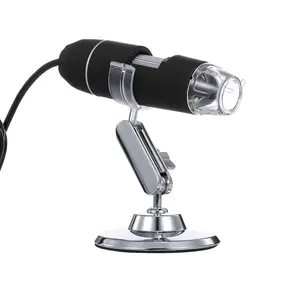 Tragbares Digital mikroskop 50X bis 1000X Zoom HD-Mikroskop 3 in 1 USB-Lupe 8 LED-Leuchten Schwarz