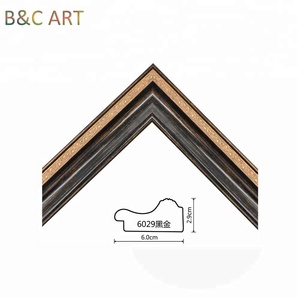 Grand <span class=keywords><strong>cadre</strong></span> <span class=keywords><strong>photo</strong></span> classique en bois noir sculpté, <span class=keywords><strong>50x70</strong></span> - Product Image 3