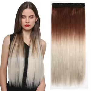 Extensiones de <span class=keywords><strong>Cabello</strong></span> con Clip, Color Rubio <span class=keywords><strong>Miel</strong></span> <span class=keywords><strong>Oscuro</strong></span> Degradado, <span class=keywords><strong>Cabello</strong></span> Europeo Liso de 100g, 8-24 Pulgadas, Puntas Gruesas y Abundantes, Venta al Por Mayor de Fábrica - Product Image 5