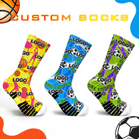 Chaussettes de sport personnalisées avec logo imprimé numériquement à 360° pour le basketball et la course à pied - Matière tricotée en Spandex/Nylon/Coton
