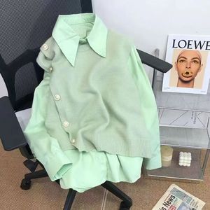 Vente en gros Gilet pull tendance sans manches printemps Gilet pull tricoté couleur bonbon confortable - Product Image 6