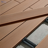 Tarima de WPC de Perfil Delgado de 18 mm, con Diseño 3D de Grano de Madera, Encaje Entrecruzado, Antideslizante, Impermeable, Cuadrada, Moderna y Ecológica