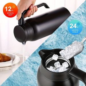 Carafe Thermique à Double Paroi en Acier Inoxydable avec Poignée Ergonomique, Grande Capacité, pour Boissons, Offrant une Isolation Longue Durée - Product Image 6