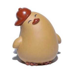 Adorno de Pato de Cerámica Yixing Zisha para Mesa de Té, Accesorio Creativo Redondo para Mesa de Té, Pato Amarillo y Blanco con Cabeza Inclinada - Product Image 5