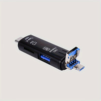 Lector de Tarjetas de Memoria 5 en 1 Multifunción USB 3.0 Tipo C, USB Micro USB, SD, TF para Android, iPhone, Computadora, Base OTG, Adaptador Tipo C