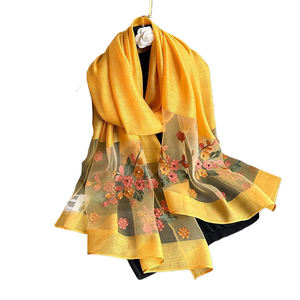 NOVEDAD DE VERANO 2025, bufandas de mezcla de seda suave, chales étnicos largos bordados dibujados a mano de dibujos animados, hiyab para mujer - Product Image 6